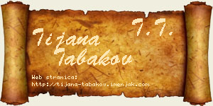 Tijana Tabakov vizit kartica
